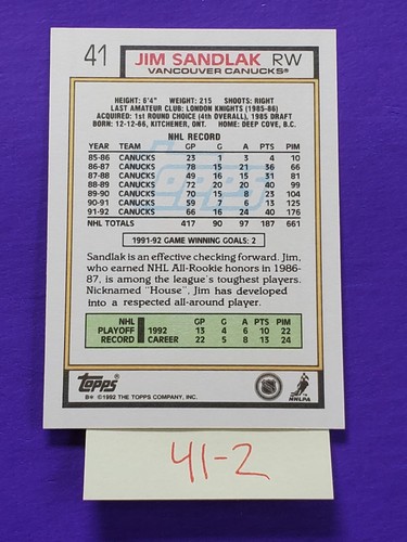 1992-93 TOPPS HOCKEY TRADING CARDS 1-130 YOU PICK 50% OFF 2 + - Picture 111 of 371