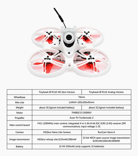 EMAX Tinyhawk III Plus Freestyle 2.4GHz FPV RC Racing Drone ELRS E8 Transmitter - Picture 18 of 32