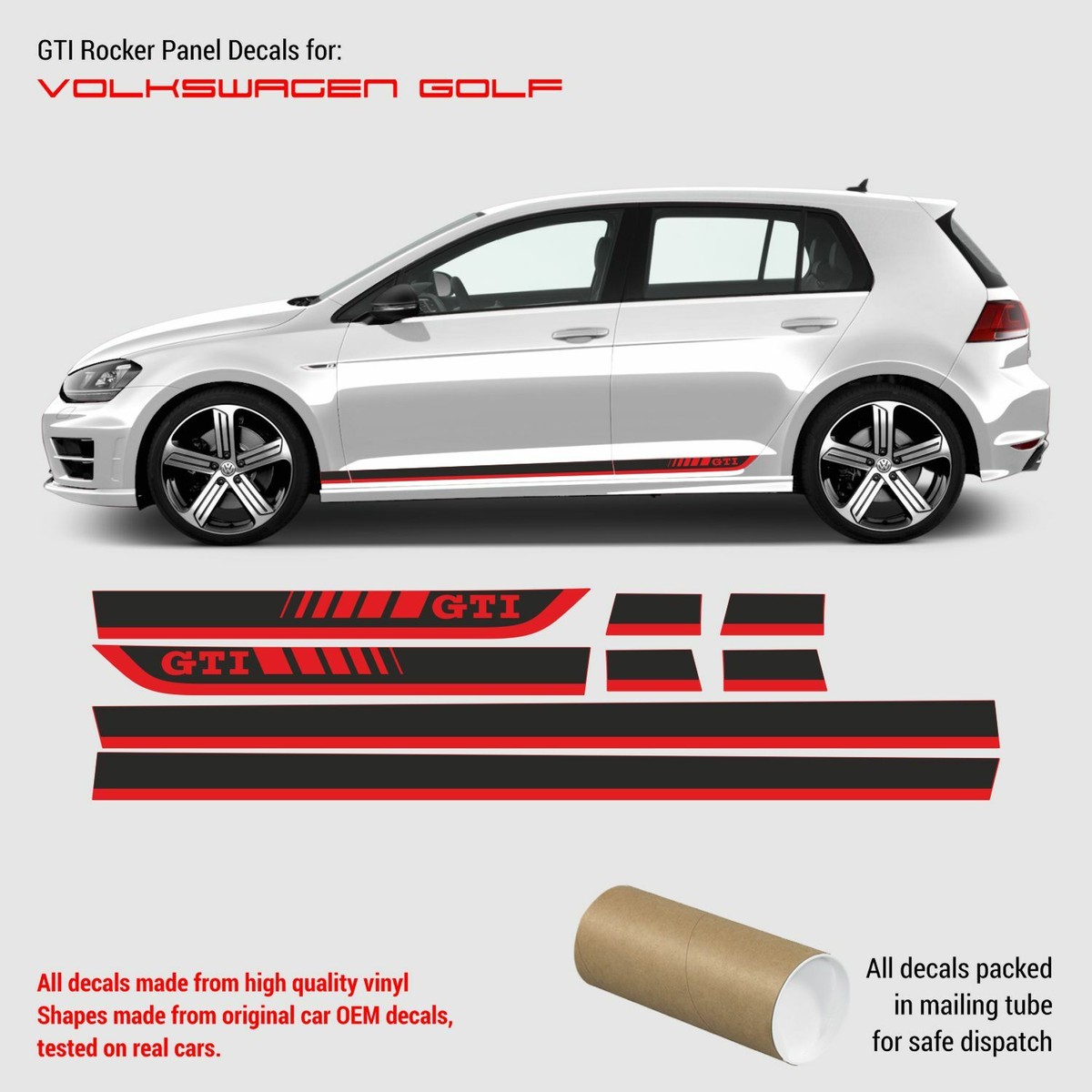 VW Golf 7 GTI rocker panel decals 2012 - 2019 | eBay