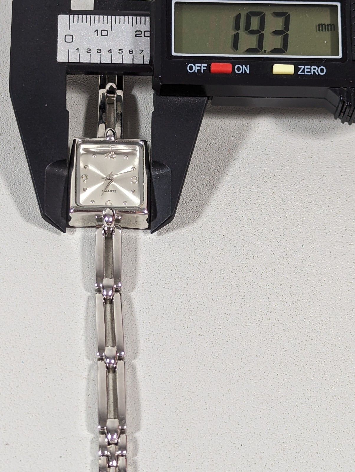 Silver Tone Dial Rectangle Case Link Bracelet Ban… - image 6