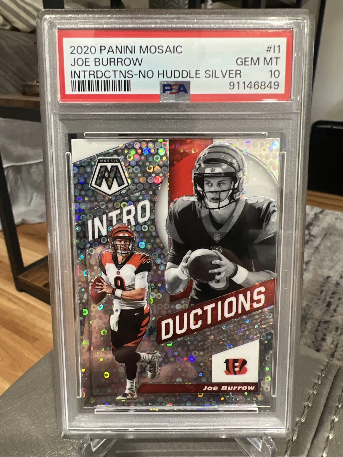 Joe Burrow Panini Mosaic Introductions #I1 No Huddle Silver