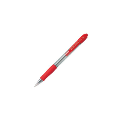 3 x Pilot BPGP-10R-M Super Grip 1,0 mm Mittlere Spitze Kugelschreiber, Rote Tinte