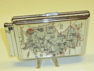 IBELO MONOPOL LIGHTER & CIGARETTE CASE COMBINATION WITH MOTIVE - 1952 -  GERMANY