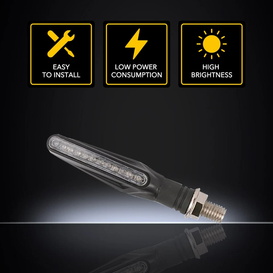 4 PIEZAS Indicador de señal de giro LED para motocicleta luces ámbar universales duraderas Foto 2 de 4