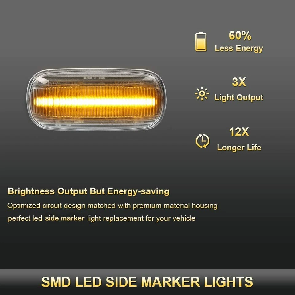 For Audi A6 A8 A2 A3 A4 TT 8N Sequential LED Side Marker Blinker Signal Light 2x Foto 3 de 4