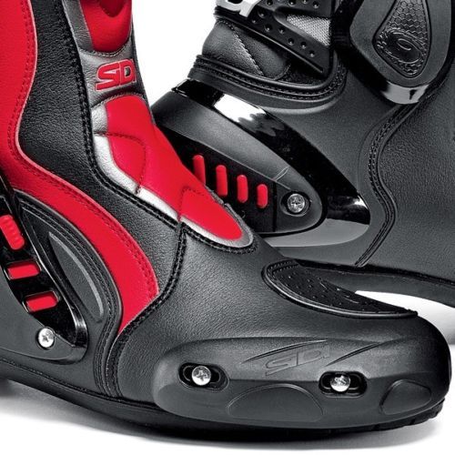Sidi ST Motorcycle Motorbike Leather Textile Sports Race Track Boots - Black/Red - Picture 5 of 6