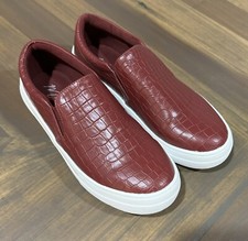 Matisse Red Croc Embossed leather Slip-On Tra...