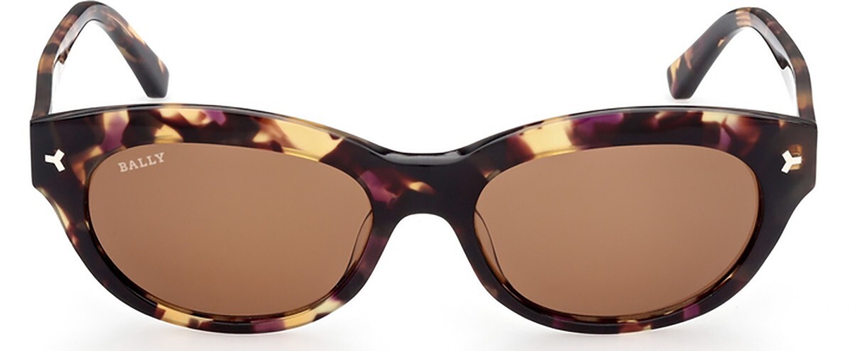 Пластиковые солнцезащитные очки Bally BY0070 55E Light Havana Cat Eye в миниатюрной оправе 54-17-140 38990₽