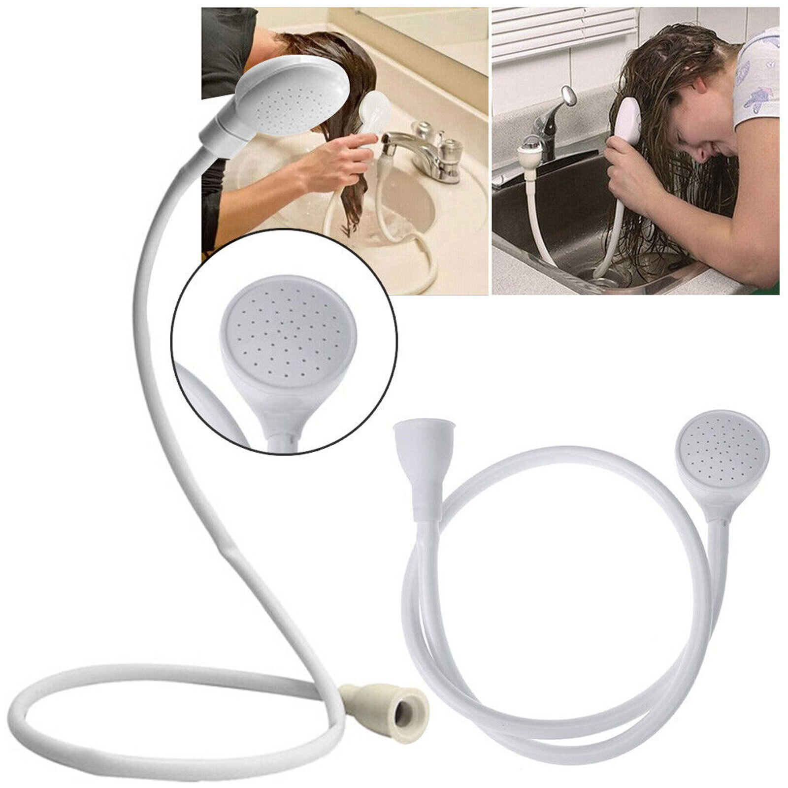 Pet Shower Spray Hose Single Tap Sink Bath Washing Holder Dog Head