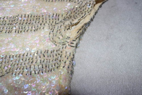 Vintage Oleg Cassini Women’s Beaded Sequin Top 100% Silk Sz 10 - Picture 4 of 4