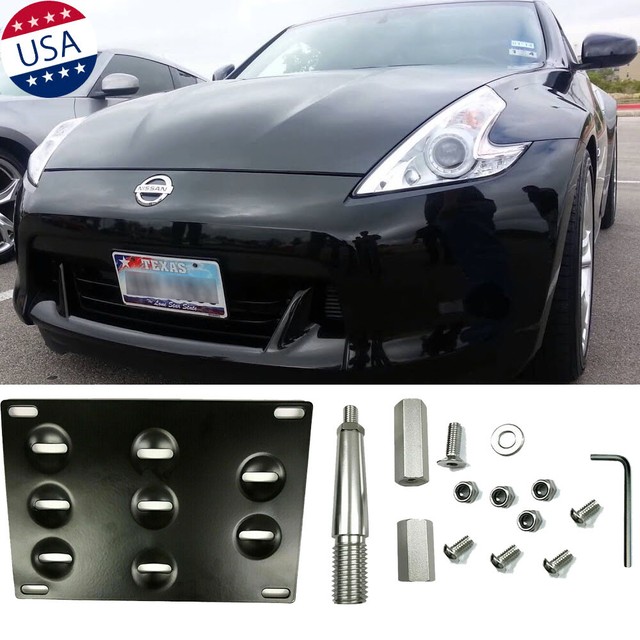 JDM Black Front Bumper Tow Hook License Plate Mount Bracket For Nissan 350Z 370Z eBay