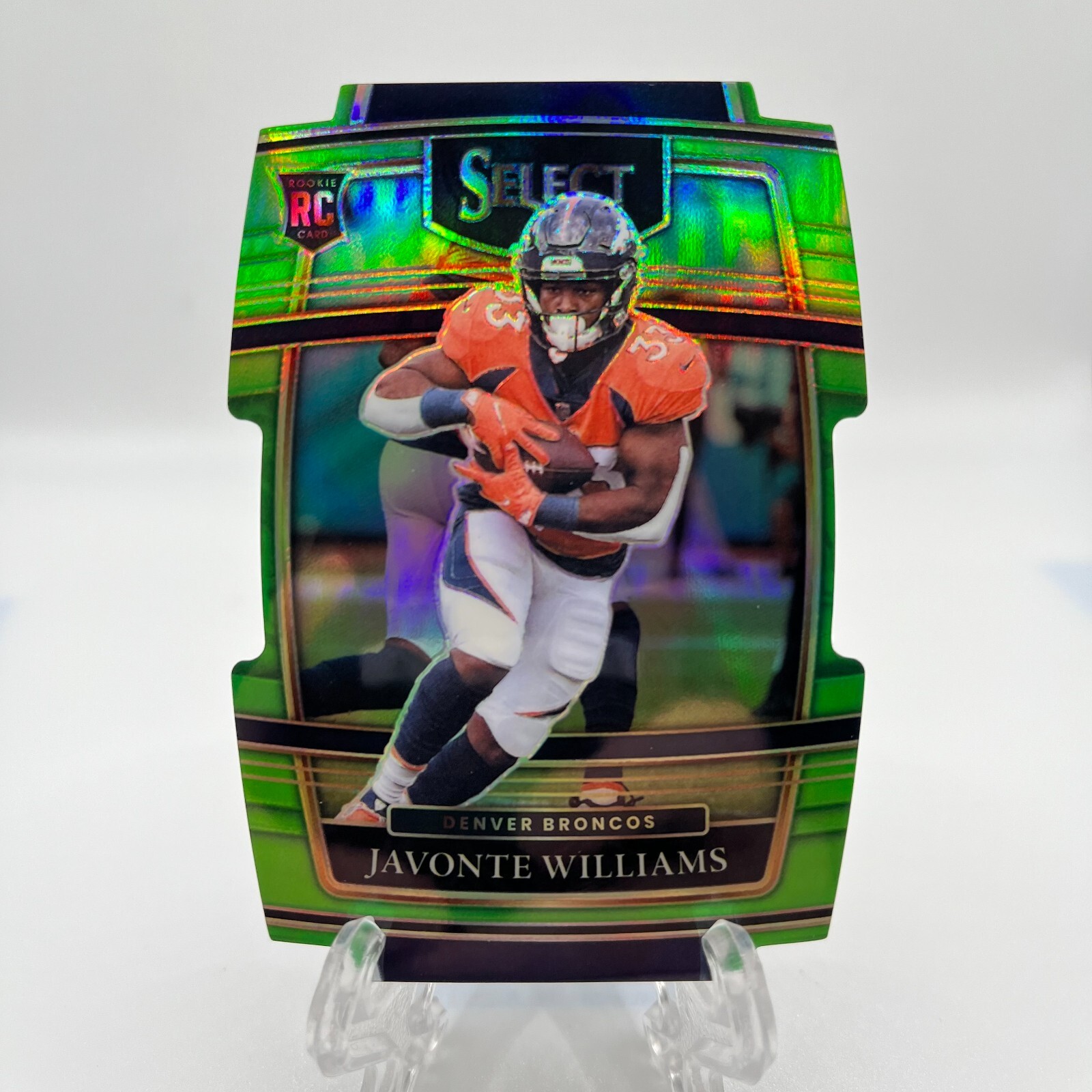 2021 Select Concourse Neon Green Prizm Die-Cut /349 Javonte Williams Rookie RC