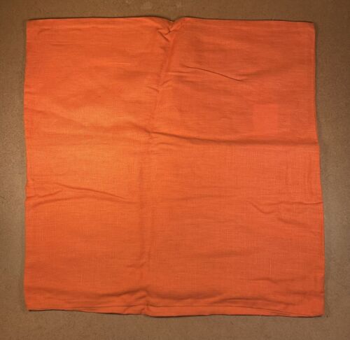 Pottery Barn PB Linen Pillow Cover 18” X 18” MOP Buttons Orange (Set Of 3) - Picture 2 of 3