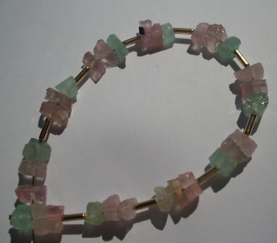 CeS Armband rosa, pink Turmalin Nuggets Verdelith, Wassermelonenturmalin