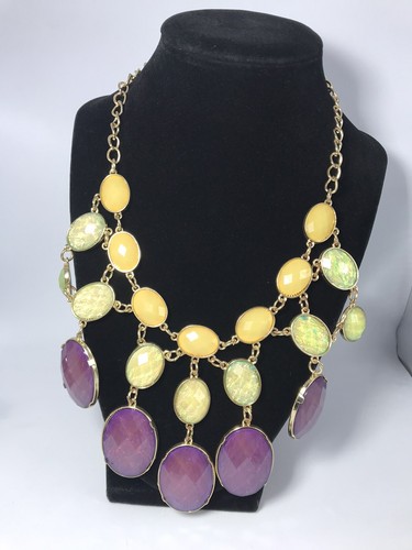 2 Charming Charlie Necklace Lot 1 Earring Set NWT Purple Aurora Borealis Accents - Picture 5 of 7