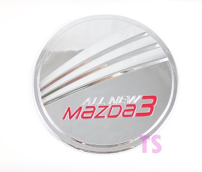 CHROME+RED FUEL CAP OIL TANK COVER TRIM FOR MAZDA 3 5 DOOR HATCHBACK 2014 2015