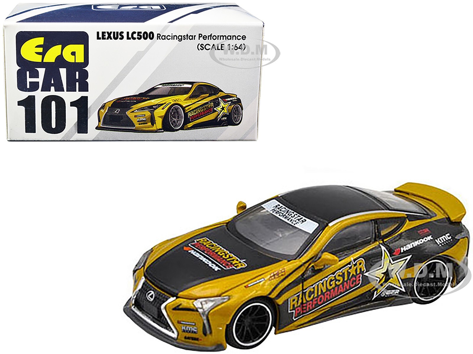 LEXUS LC500 RHD, ЧЕРНО-ЗОЛОТОЙ RACINGSTAR PERFORMANCE 1/64, МОДЕЛЬ ЭРЫ, АВТОМОБИЛЬ LS22LC101