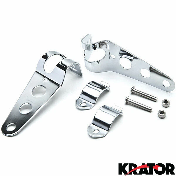 Chrome Headlight Bracket Mount For Kawasaki VN Vulcan Classic Nomad Drifter 1500 - Image 2 of 4