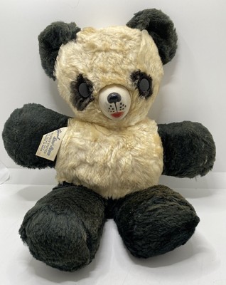 Rare Vintage Gund Panda Bear Rubber Snout Pandagund 12” Black Eyes