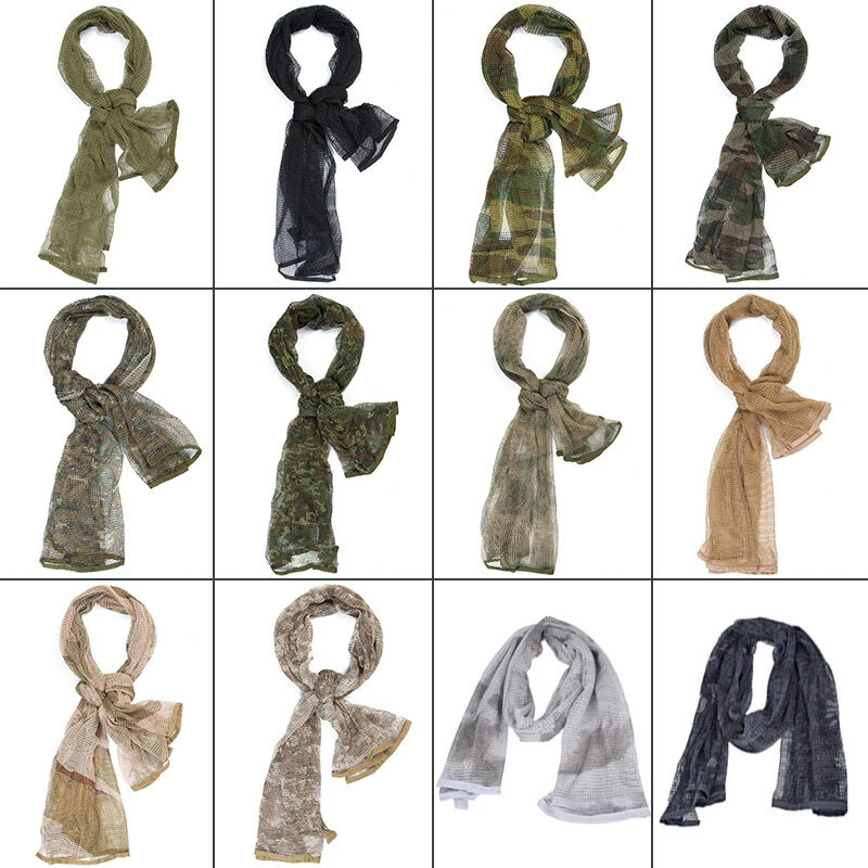 Bufanda de malla de camuflaje transpirable pañuelo para la cabeza bufanda de ciclismo velo de francotirador Foto 3 de 4