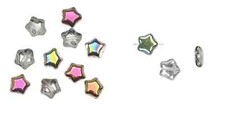 Czech Pressed Glass Clear Vitrail 8x8mm Star Beads with 0.9mm Hole 1 Strand 55
