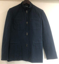Ralph Lauren Petite Sz 6 Navy Blue Jacket Twist Closures Nautical Cotton