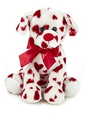 Bearington Romantic Rover Plush Stuffed Animal Puppy Dog with Hearts, 12 inches