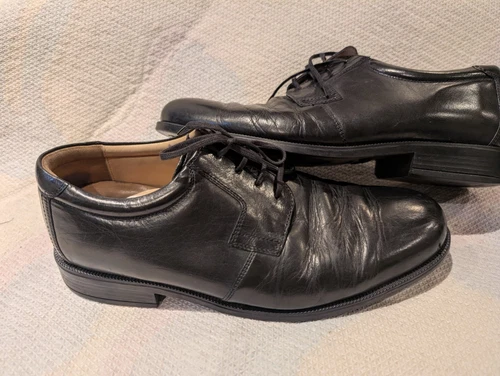 Scarpe Oxford Clarks extra larghe uomo UK 9 nere eleganti stringate