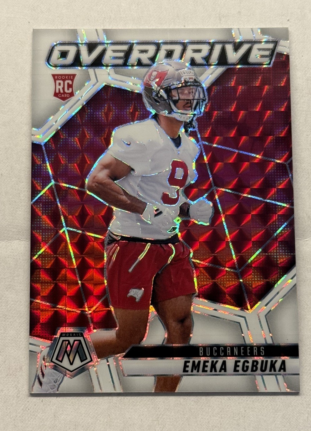 2025 Panini Mosaic Emeka Egbuka Overdrive #5 White Mosaic 08/25 SSP