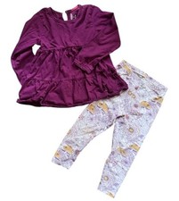 Burt's Bees lot of 3 pieces Purple Dress,leggings ,sweatshirt size T4 74