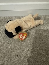 TY Beanie Baby Pugsly The Pug With Tags - Mint Condition