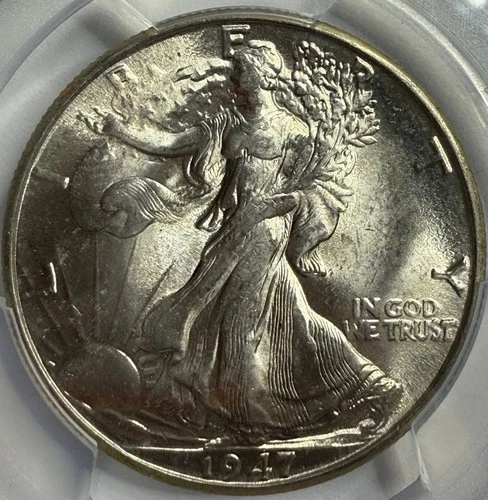 1947 D Walking Liberty Half Dollar PCGS MS64 Exact Coin Imaged