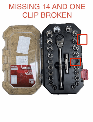 #ad Husky 3 8 in. Drive Ratchet SAE Metric Standard Socket Set 24 Piece $19.95