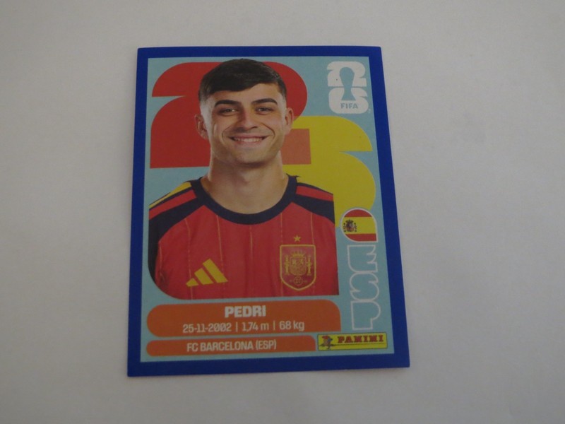 2026 PANINI FIFA WORLD CUP SOCCER STICKER PEDRI BLUE PARALLEL CARD NO. ESP 11