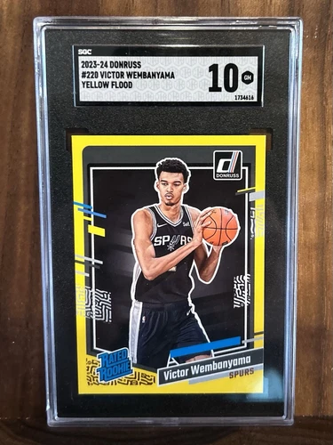 2023-24 Donruss Rated Rookie #220 Victor Wembanyama RC Yellow Flood SGC 10