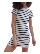 FRENCH CONNECTION Womens White Short Sleeve Round Neck Body Con Dress L