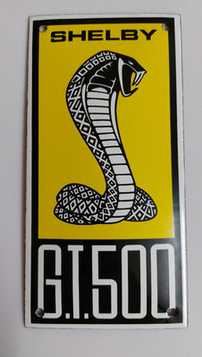 SHELBY G.T.500 Gelb Tür Schild Garage Emailschild NEU 20x10 cm Mustang