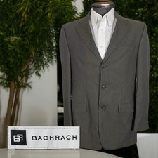 Bachrach Blazer Jacket Mens 40L Olive Green Soft Textured Wool Three Buttons