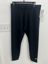 Nike Women's Black High Rise Ankle Leggings Tight Fit Size L Activewear