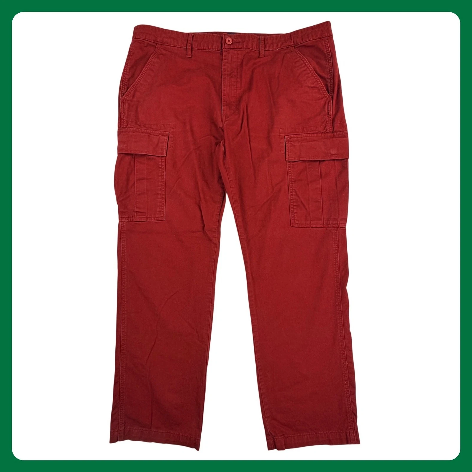 Levi's Cargo Pants Men 40x32 Red Cotton Straight Leg Multi Pocket Utility Hike