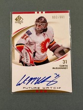 Curtis McElhinney 2007-08 SP Authentic Future Watch Rookie Auto /999 Flames