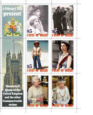 Stamp block Cayes of Belize Elizabeth II Her Majesty