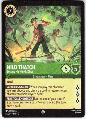 Milo Thatch Getting His Hands Dirty 82/204 Wilds Unknown Disney Lorcana