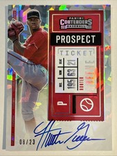 2020 Panini Contenders Hunter Greene Cracked Ice Prospect Ticket Rookie Auto /23