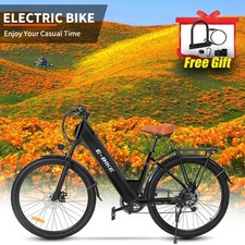 26" Electric Bike for Adults 750W City Cruiser Bicycle Commuter E-Bike 7-Speed