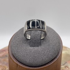 Ring Sterlingsilber, schwarzer Onyx 4,5