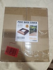 Bitals Lot de 12 couvercles de base de poteau en aluminium taille poteau 4x4 noyer noir support neuf