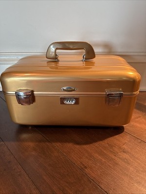 ヴィンテージZERO HALLIBURTONカメラキャリーケース VINTAGE ZERO HALLIBURTON 16X9X8 VANITY TRAIN CASE COPPER MCM