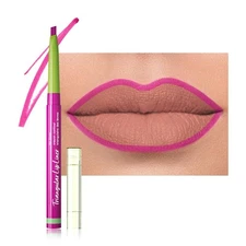 evpct Hot Pink Triangle Lip Liner Pencil Stick for Women Retractable Lips Lin...