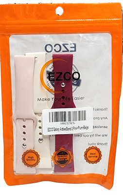 New Set 3 EZCO Samsung Galaxy Active Silicone Replacement Bands Pink Plum White